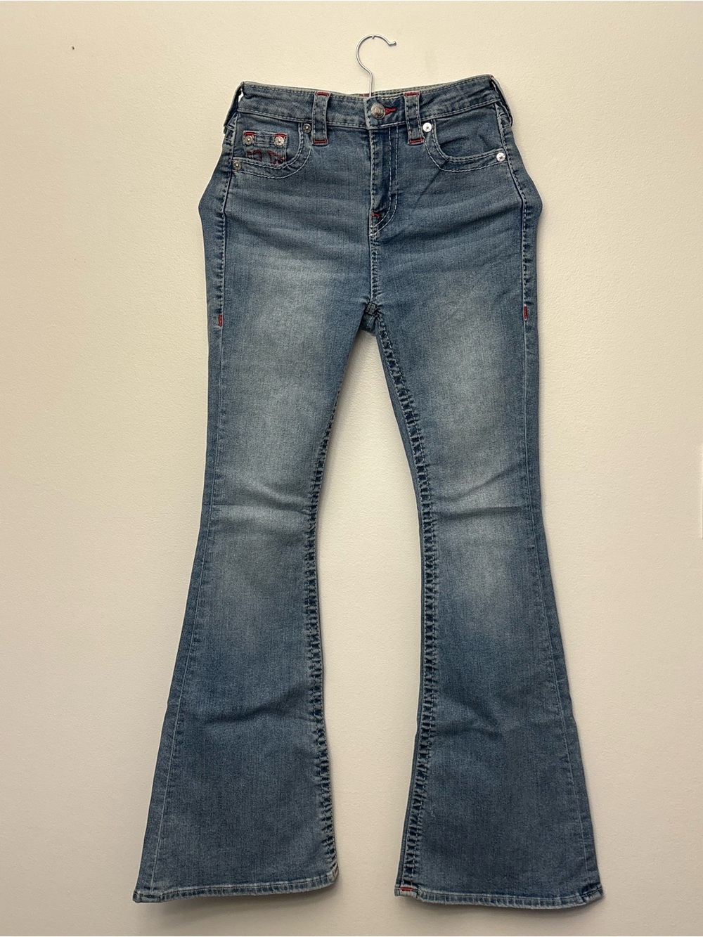 True Religion Mid Wash Flare Jeans